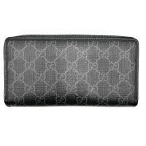 Gucci Zipper Wallet Black Zip Supreme Long Round GG Interlocking